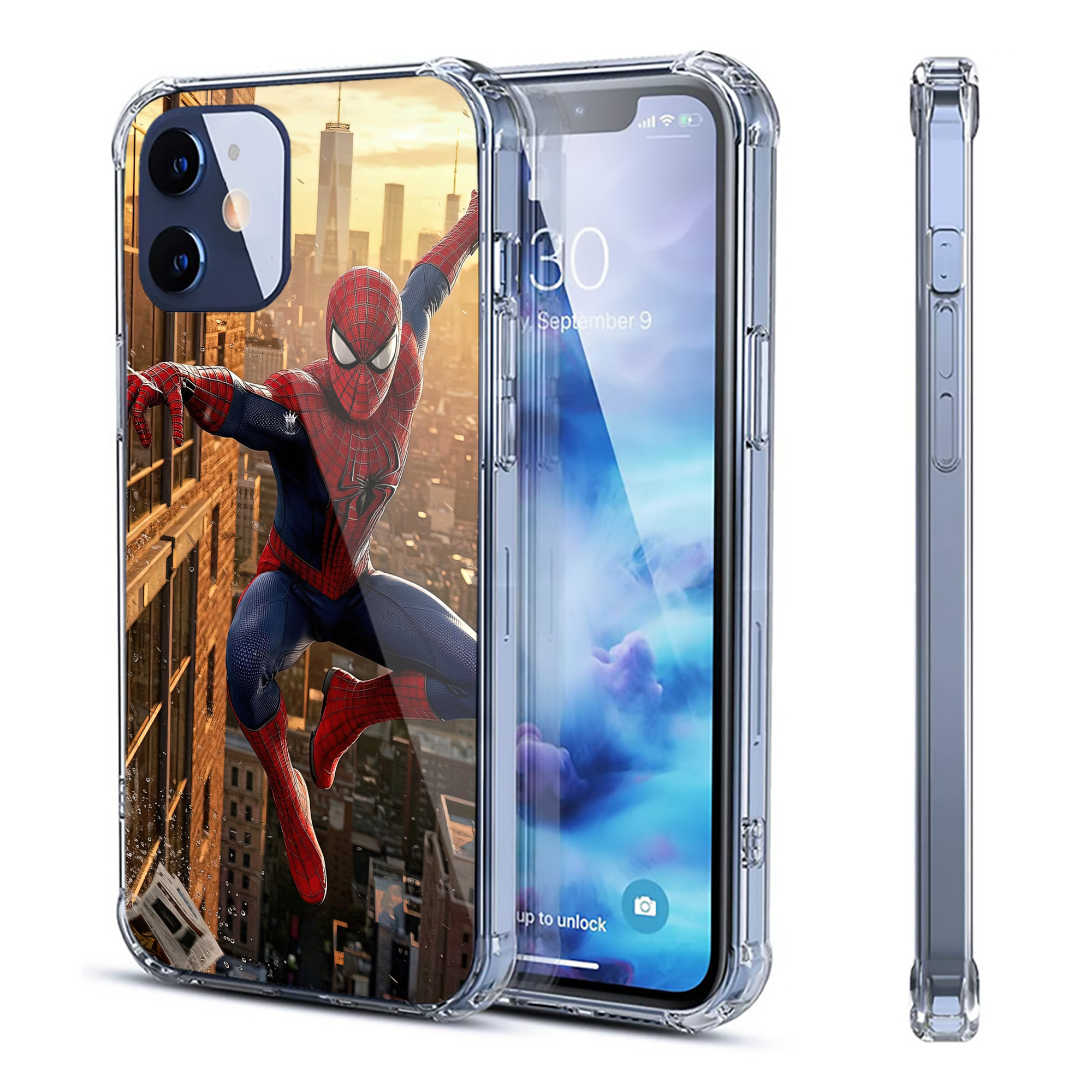 （画像用） Spider Man スパイダーマン 【iPhone 12シリーズ対応】透明スマホケース（クリアソフトケース）